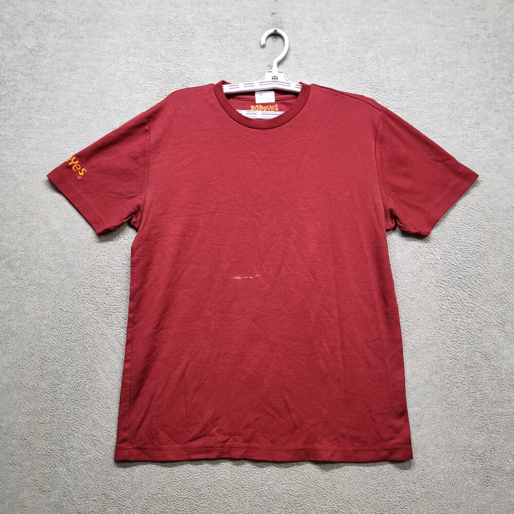 Popeyes Men Shirt M Red Logo Embroidery‎ Workwear Short Sleeve READ